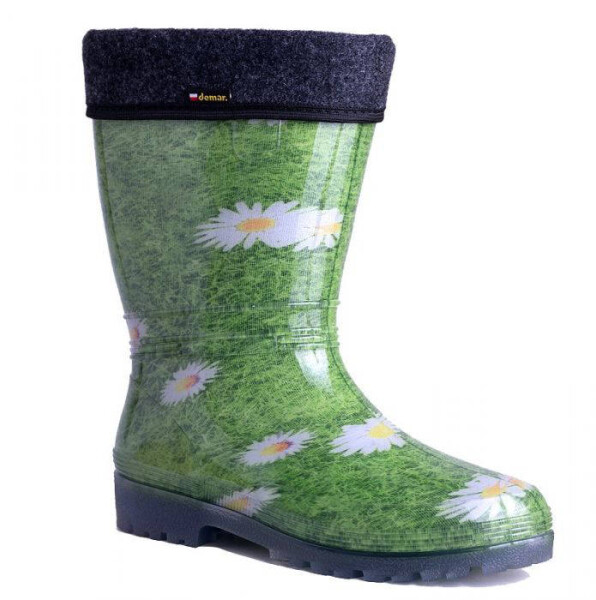 Demar Dámské zateplené holinky RAINNY LUX PRINT 0546 A kytka 39-40