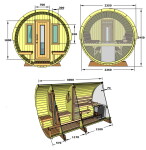 Sudová sauna DELUXE 400 BOROVICE THERMO, prosklená, rozložená CFSEO35L