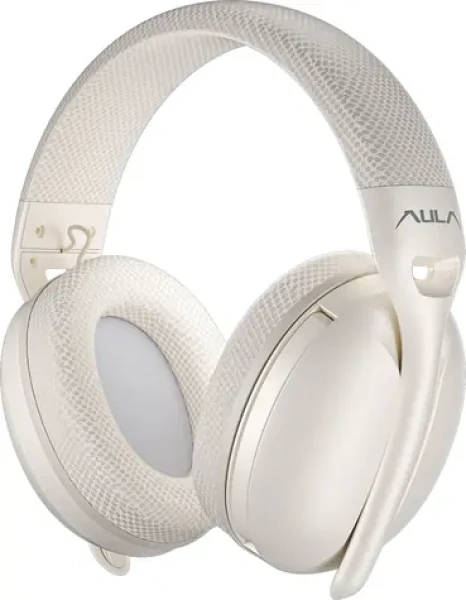 Aula S6 béžová / Herní sluchátka / Bluetooth / USB-C / Mikrofon / výdrž 22 h (AUS6-C)