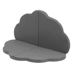 PLUSH NEST PLUSH NEST Plyšová hrací podložka ve tvaru květu Samet 120 × 120 × 5 cm šedá