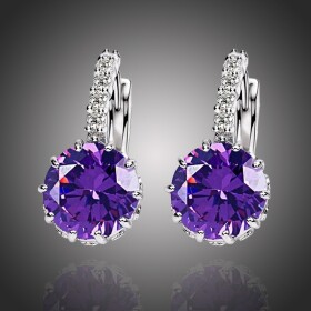 Náušnice Swarovski Elements Bernadette Ametyst, Fialová