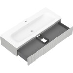 MEXEN/S - Rivel koupelnová skříňka 120 cm s umyvadlem Vela, 1 šuplík, reliéf , šedá mat/bílá mat 91A20-12023-1-BF62-W23M01