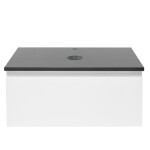 Koupelnová skříňka SAT B-WAY 79x30x45 cm bílá lesk s krycí deskou v černé barvě BWAY80WTK BWAY80WTK