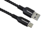 PremiumCord USB-C - USB 3.0 A / Kabel / USB 3.2 Gen 1 / 5 Gbit/s / 3A / 1,5 m / bavlněný oplet (ku31cx15)