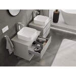 MEXEN/S - Orio koupelnová skříňka pod umyvadlo 60 cm s deskou, 2 zásuvky, šedá mat 91A10-06047-2-BFFC62
