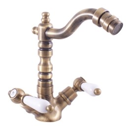 RAV Slezák - MORAVA RETRO - Bidetová baterie bez výpusti, Stará mosaz (Bronz), 1/2" MK520.5/9SM