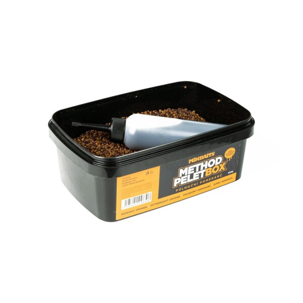 Mikbaits Method pelet box 400g + 120ml Activator - Půlnoční Pomeranč,Mikbaits Method pelet box 400g + 120ml Activator - Půlnoční Pomeranč