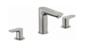 DURAVIT - Wave Umyvadlová baterie s výpustí Push-Open, 3-otvorová instalace, kartáčovaný nerez WA1060005070