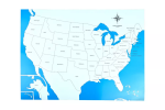 Moyo Montessori Moyo Montessori Kontrolní mapa - USA Nová - s popisky