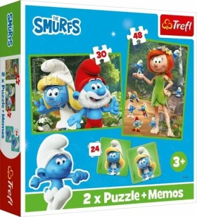 Trefl - Puzzle - Sada 3v1 Šmoulové (2x puzzle + pexeso)