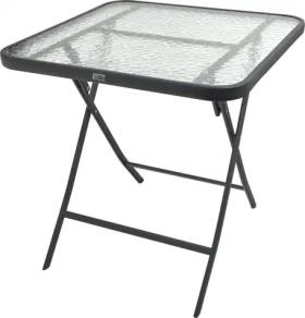 Cattara SQUARE / Stůl kempingový skládací / 70 x 70 x 71 cm / tvrzené sklo / nosnost 30 kg