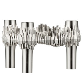 Stoff Nagel Designový svícen STOFF Nagel Quist Brushed Chrome, stříbrná barva, kov