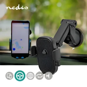 Nedis Držák telefonu do auta na okno / Držák do auta / univerzální / pro telefony 4,5–7” / rameno 14,3 cm (SCMT110BK)