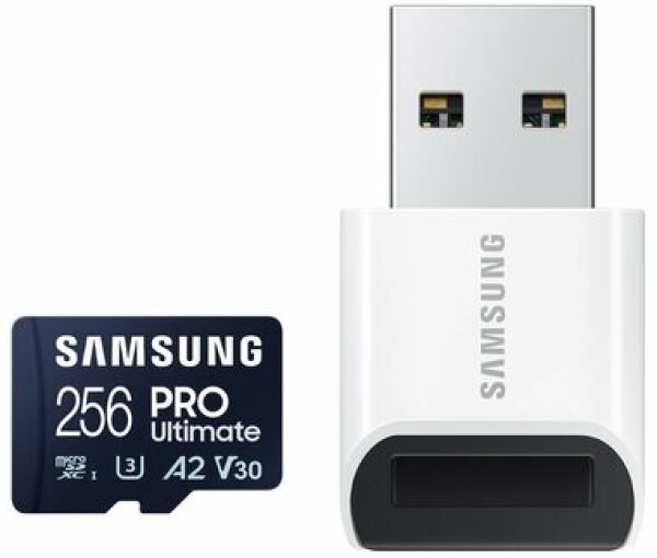 SAMSUNG Micro SDXC PRO Ultimate 256GB + USB adaptér / UHS-1 / Class 10 / U3 / Čtení: 200MBps / Zápis: 130MBps (MB-MY256SB/WW)