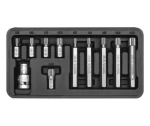YATO Sada bitů pro vícezubé šrouby s adaptérem 10 mm x 1|2 (11 ks) / M5 - M12 / Délka 30-75 mm (YT-0415)