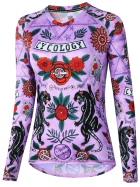 MTB dres CYCOLOGY Ashanti, purple, dámský, dlouhý rukáv (Motiv Ashanti, velikost M)