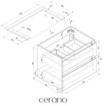CERANO - Koupelnová skříňka Carole + deska pod umyvadlo Navira Pro - 36 mm - dub medový - 60x51,6x46 CER-668315