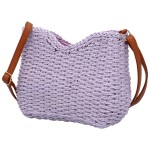 Módní pletená crossbody kabelka Nessea, fialová