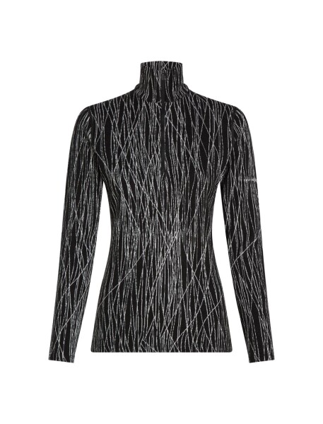 ICEBREAKER Wmns 260 Vertex LS Half Zip Delta AOP, Black/Snow/J velikost: S