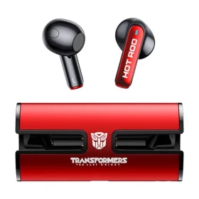 TWS Transformers TF-T02 červená / Bezdrátová sluchátka / mikrofon / BT 5.3 / nabíjecí pouzdro (TF-T02-red)