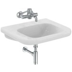 IDEAL STANDARD - Contour 21+ Umyvadlo bezbariérové 65x56 cm, bez přepadu, bez otvoru pro baterii, SmartGuard+, bílá E3624HY