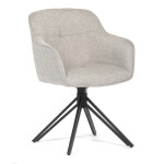 Jídelní a konferenční židle, potah krémová látka, kovové nohy, černý mat