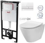 ALCADRAIN Sádromodul - předstěnový instalační systém s bílým tlačítkem M1710 + WC CERSANIT CLEANON CITY AM101/1120 M1710 CI1