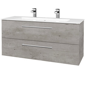 Dřevojas - Umyvadlová skříňka GIO SZZ2 120 - D01 Beton / Úchytka T03 / D01 Beton 407049C