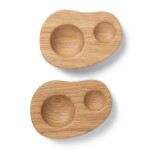 Ferm Living Dřevěný stojánek na vejce Cairn – set 2 ks, přírodní barva, dřevo,