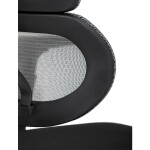 Kancelářská židle, šedá síťovina, černý plast, kolečka na tvrdé podlahy