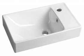 SAPHO - NUALI keramické umývátko 50x30cm, baterie vpravo, bílá TU0129