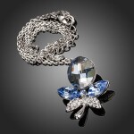 Náhrdelník Swarovski Elements Rocca - květina, Světle modrá 39 cm + 3 cm (prodloužení)