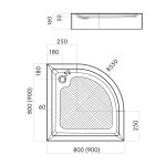 INVENA - Sprchová vanička 16 cm 80x80cm AK-80-083-P