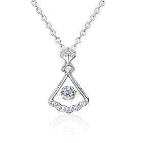 Royal Fashion stříbrný náhrdelník HA-XMZ007-SILVER-MOISSANITE-ZIRCON