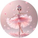 Obrázek Jedlý papír na dort Malá baletka růžová