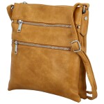 Stylová dámská koženková crossbody kabelka Melisandra, žlutá