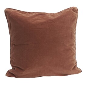 MADAM STOLTZ Sametový povlak na polštář Brick 50 × 50 cm, oranžová barva, hnědá barva, textil