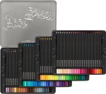 Faber-Castell Faber-Castell, 116490, Black Edition, Supersoft, sada ergonometrických pastelek s černým lakováním v kovové kazetě, 100 ks