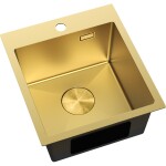 MEXEN - Solix ocelový dřez 1-bowl 400 x 450 mm, zlatá 6401401000-55