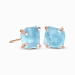 Emporial náušnice 14k zlato Vermeil GU-DR1622122E-ROSEGOLD-AQUAMARINE