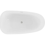 MEXEN/S - Giada volně stojící vana 170 x 90, bílá lesk, sifon a přepad nikl kartáčovaný 52741709000-97