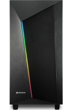 Sharkoon REV100 černá / ATX / 2x USB 3.0 / 1x 120 mm / RGB / Bez zdroje / průhledná bočnice (4044951030163)