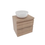 Koupelnová skříňka 2 zásuvková s krycí deskou Naturel Savona 58x53x44,8 cm dub Halifax mat SAVONA260DHD SAVONA260DHD