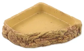 Repti Planet Miska terarijní rohová béžová / Miska pro terária / Pryskyřice / 19,5x19x4,5 cm (007-858603)