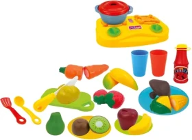 ALLTOYS Košík s krájecím jídlem tmavě zelený