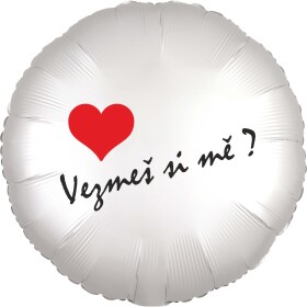 Balónek fóliový bílý kruh Vezmeš si mě? Balonky.cz Balónek fóliový bílý kruh Vezmeš si mě? Balonky.cz