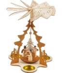 Svícen točící dřevěný 17,5x17,5x23,5cm BD-21651B