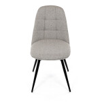 Židle jídelní, krémová látka, 360° otočný mechanismus, černý matný lak, kovové nohy