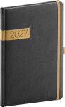 NOTIQUE Diář 2027: Twill - černozlatý, týdenní, 15 x 21 cm