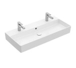 VILLEROY & BOCH - Memento 2.0 Dvojumyvadlo 100x47 cm, s přepadem, 2 otvory pro baterii, CeramicPlus, alpská bílá 4A22A4R1